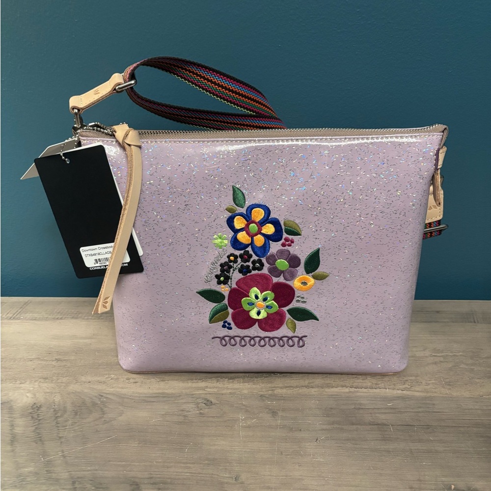 Consuela Luna Downtown Crossbody brand new with tags lilac purple embroidered